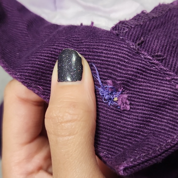 Vintage High Rise Baggy Relaxed Tapered Leg Purple Denim "Mom" Jeans - Picture 16 of 16